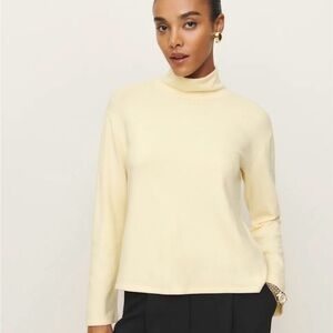 Reformation Anya Knit Top, Custard, XS